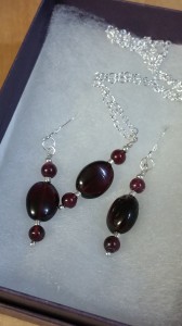 Garnet with Plated Sterling Silver