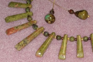 Unakite with Dragonsblood and Turquoise Drops