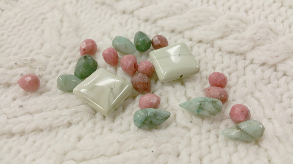 Jasper, rhodondrite, and emerald